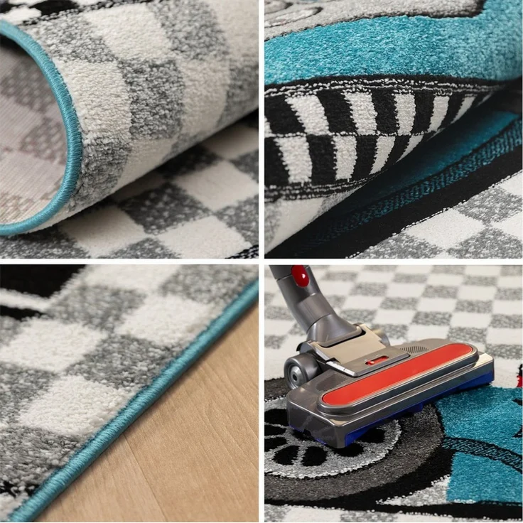 Carpettex Kinderteppich Rennwagen, Rund, Höhe: 11 mm, Kinderteppich Rennwagen Teppich Baby Teppich Kinderzimmer Pflegeleicht – Bild 2