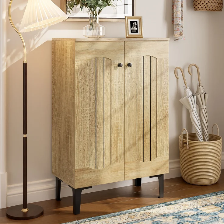 Moderner Schuhschrank 60x31,5x95 cm mit Doppeltüren – eleganter Stauraum für den Eingangsbereich – Bild 1