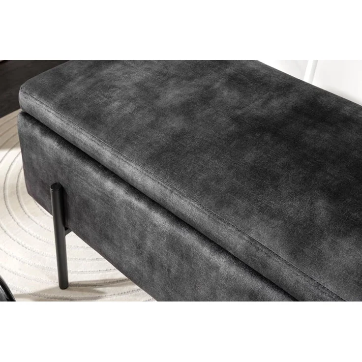 riess-ambiente Sitzbank LOFT 100cm grau (Einzelartikel, 1-St), Wohnzimmer · Samt · Metall · mit Stauraum · Flur · Schlafzimmer – Bild 7
