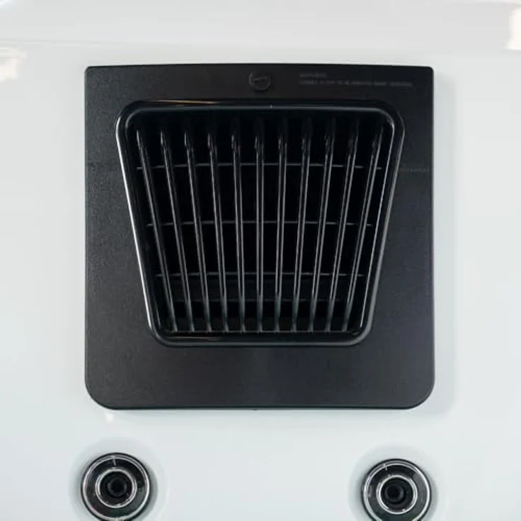 Home Deluxe Outdoor Whirlpool NIMBUS, für 2 Personen, mit 18 Massagedüsen, Thermoabdeckung und Treppe, Maße: 190 x 140 x 70 cm, Farbe: Weiß – Bild 7
