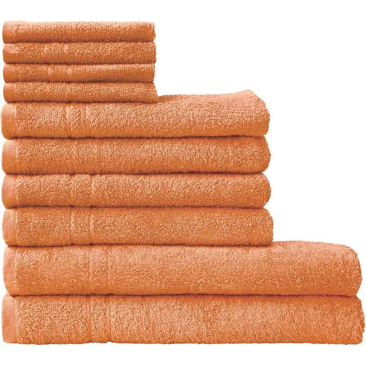 Dyckhoff Handtuch Set Kristall, Walkfrottee (Set, 10-St), mit feiner Bordüre, Duschtücher, Handtücher und Gästetücher