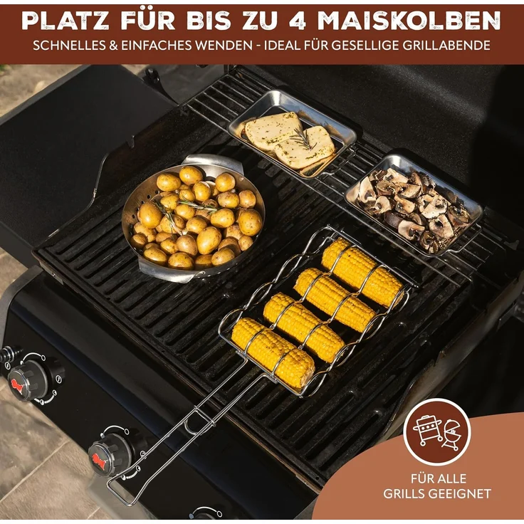 bremermann Grillguthalter Maiskolben-Grillhalter für 4 Maiskolben // Edelstahl – Bild 3