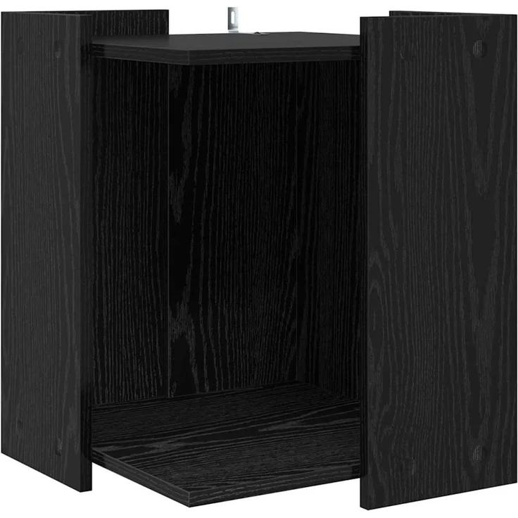 vidaXL Katzenstreu Box Umzäunung Schwarz Eichen-Optik 42 x 42 x 51 cm 886271 – Bild 2