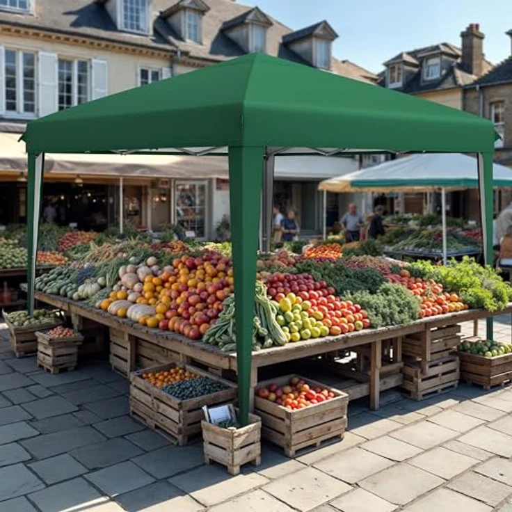 YITAHOME Pavillon 3 m x 3 m, Pop-up-Zelt mit Aufbewahrungstasche, 4 x Sandsäcke,vollständig wasserdicht, zusammenklappbarer Unterstand für Hochzeiten, Partys im Freien, Camping(grün) – Bild 7
