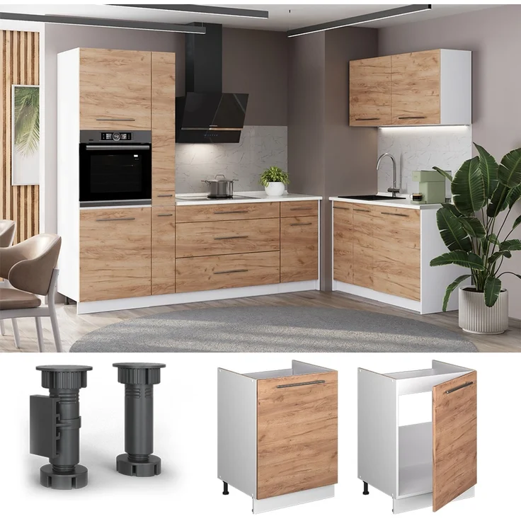Spülenunterschrank Fame-Line Goldkraft Eiche/Weiß 60 cm Vicco – Bild 4