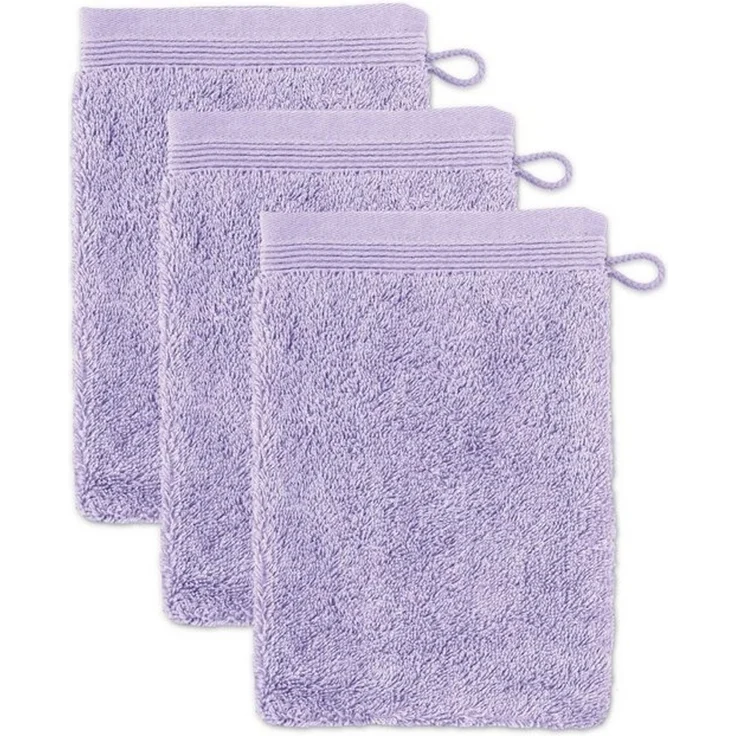 Möve Superwuschel Waschhandschuh 15x20 cm aus 100% Baumwolle, Lilac 3er Set – Bild 3