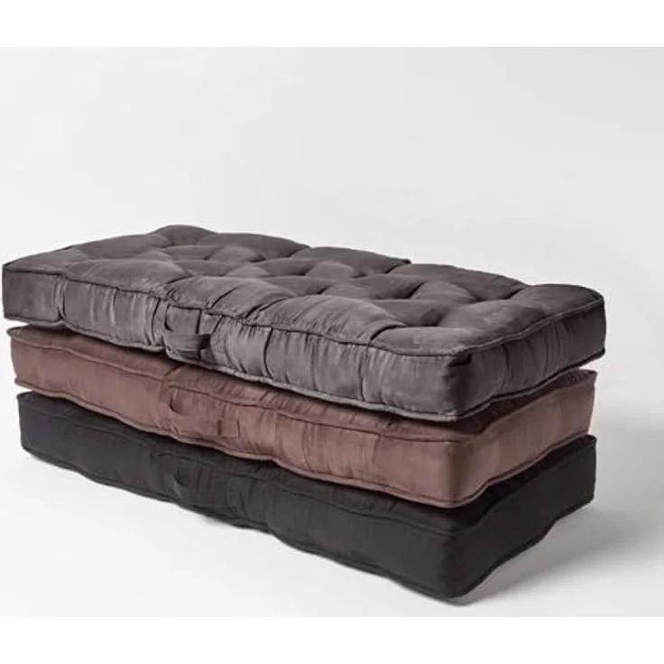 Homescapes Sitzkissen Sofa-Auflage 100x48 cm mit Veloursbezug – dickes Sitzkissen schwarz – Bild 8