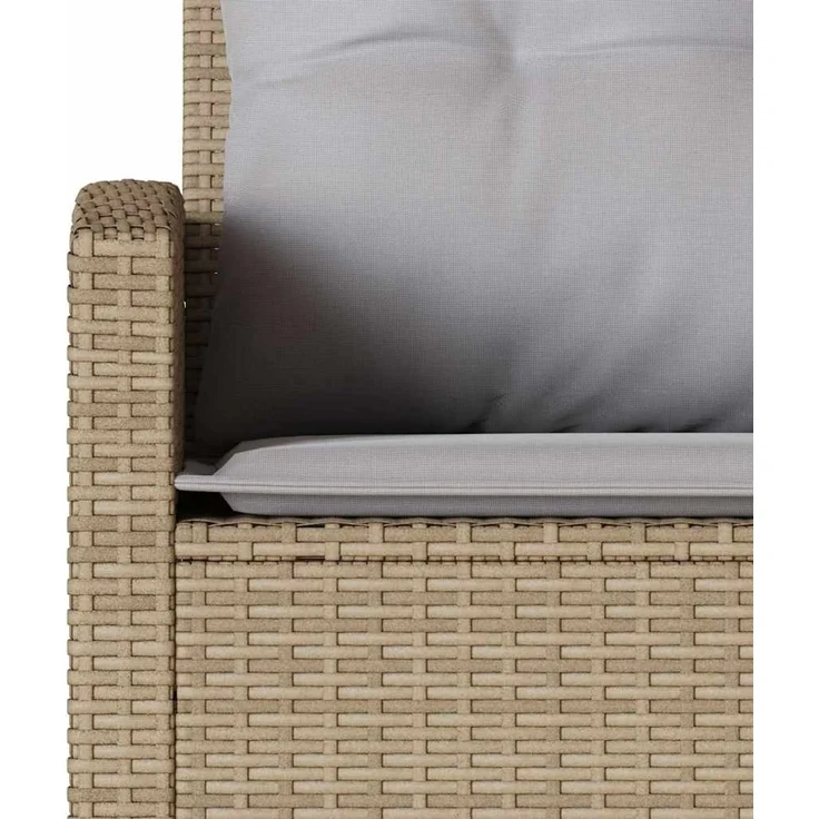 vidaXL 6-tlg. Garten-Sofagarnitur mit Kissen L-Form Beige Poly Rattan 3213543 – Bild 9