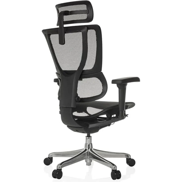 MID.YOU Drehstuhl Schwarz, Textil, ergonomische Rückenlehne, inklusive Armlehnen, 71x135x75 cm – Bild 9