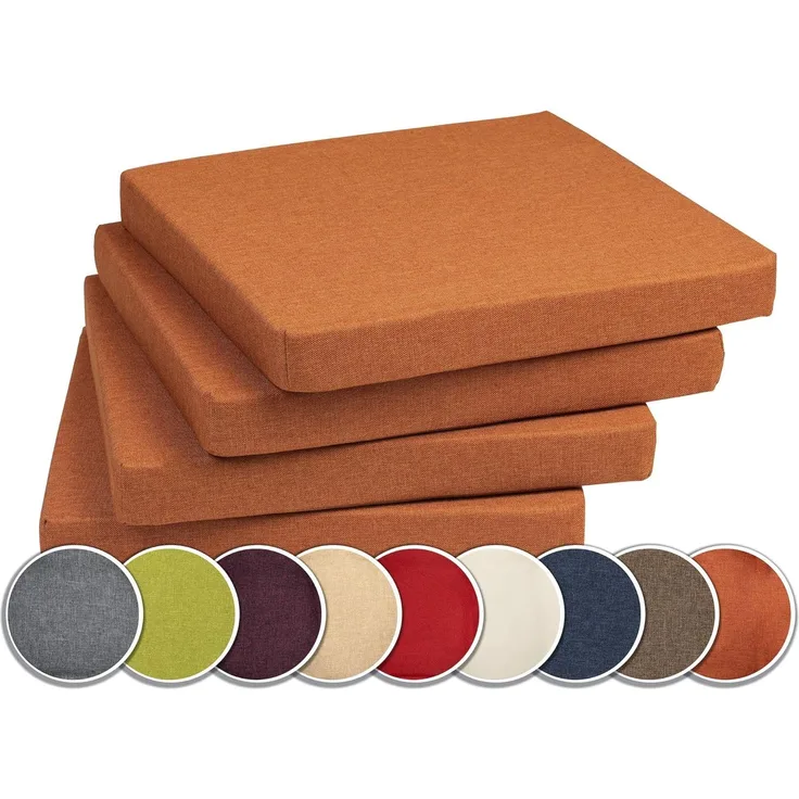 sunnypillow Stuhlkissen 4er Set Kissen 40 x 40 x 5 cm, Sitzkissen Sitzauflage für Stühle, Bänke