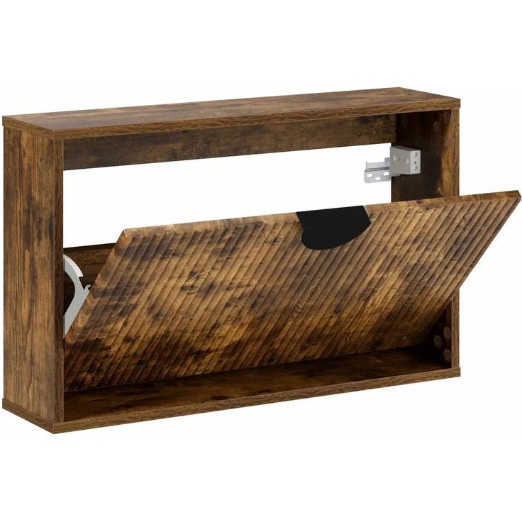vidaXL Schuhschrank VENRAY 70 x 17 x 43 cm Holzwerkstoff Räuchereiche 8020059 – Bild 4