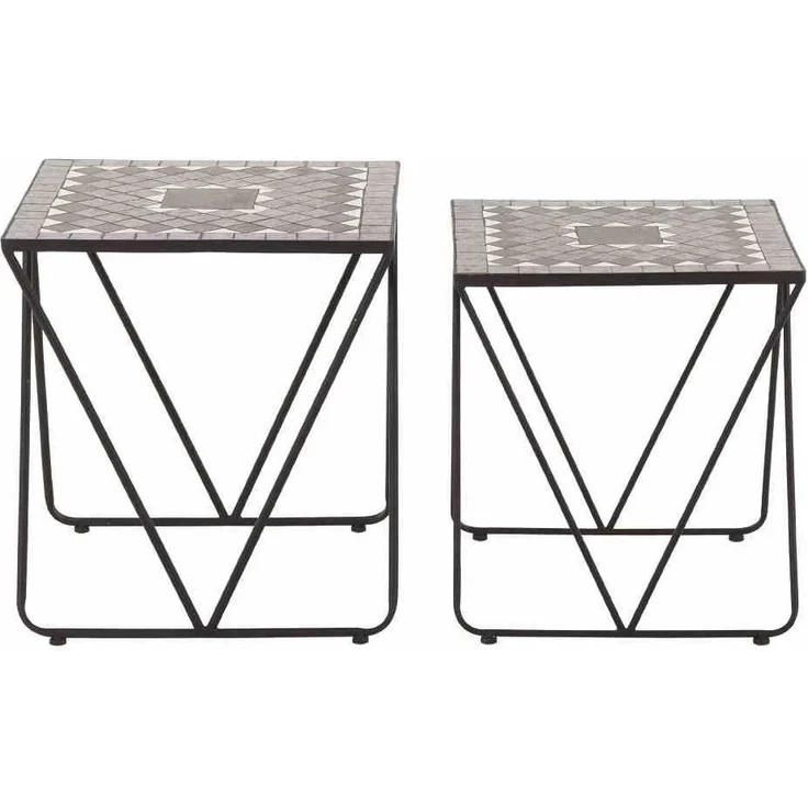 Siena Garden 'Como' Beistelltisch, Stahl, Schwarz, 51 x 51 x 56 cm – Bild 2