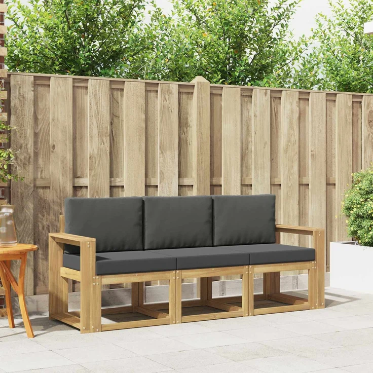 vidaXL Outdoor-Sofagarnitur 3 stk. White and Anthracite 3387181 – Bild 1