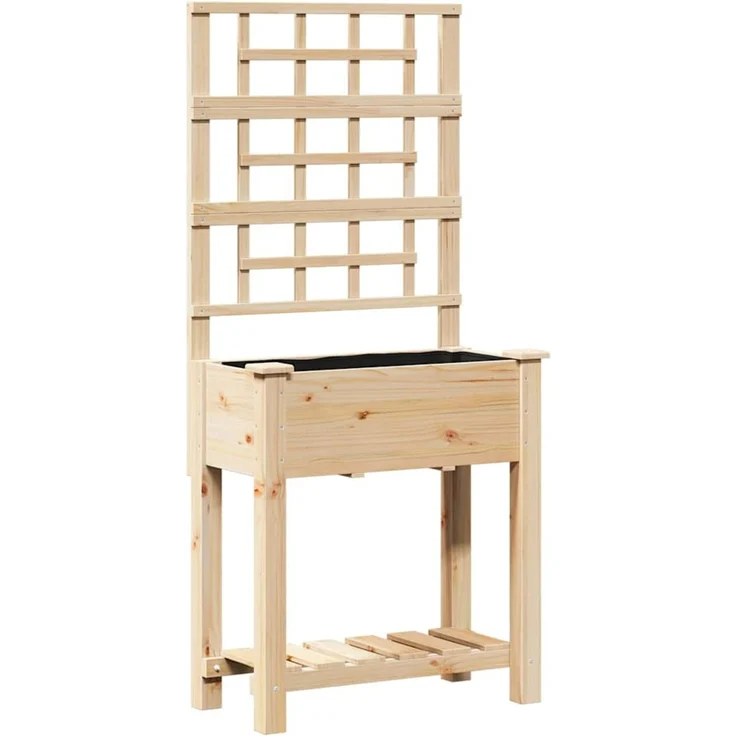 vidaXL Garten-Pflanzgefäß Beige 71 x 38 x 152 cm Massivholz aus Fichte 42006570 – Bild 1