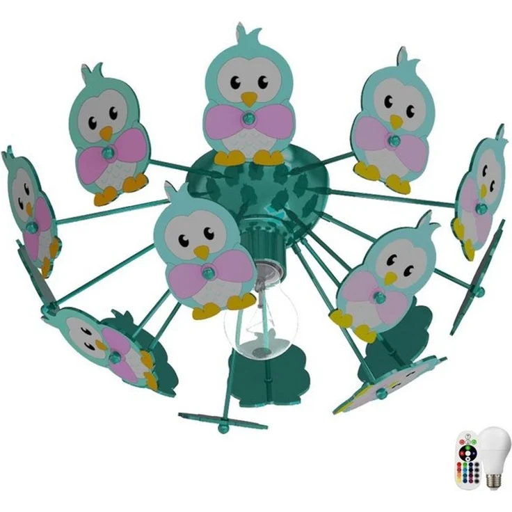 RGB LED Kinderzimmer Deckenbeleuchtung mit Eulen VIKI 2 – Bild 4
