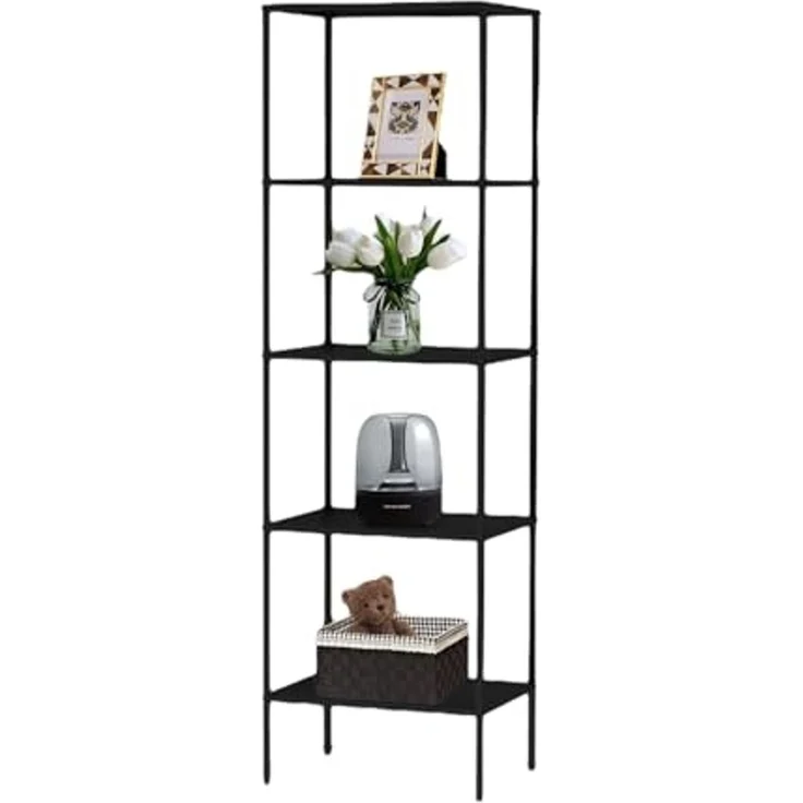 DanDiBo Standregal Schwarz Schmal Metall mit 5 Ebenen 170x50x35 cm Regal Bad Küche Stehend 96472 Metallregal Aufbewahrungsregal Modern – Bild 7