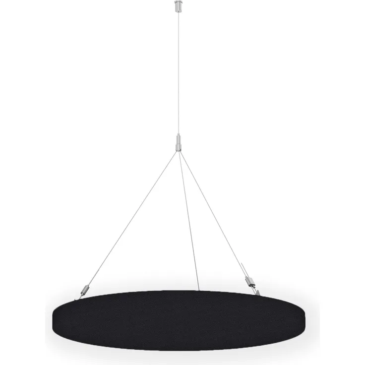 Rheinland Möbel FocusWall DAR05 – Runder Akustik-Deckenabsorber Ø 50 cm in Stofffarbe Sombrero inkl. Chrom-Stahlseilen - Made in Germany - Klasse A, Stoffbezug, schwer entflammbar