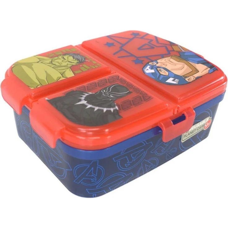 Lunchbox für Kinder mit 4 Fächern aus Kunststoff verschiedene Motive Avengers – Bild 5