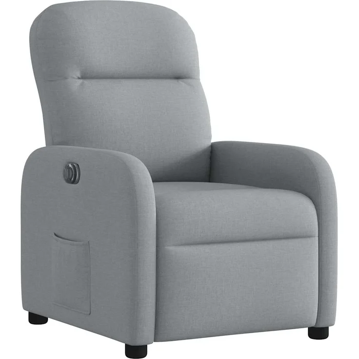 vidaXL Relaxsessel Elektrisch Hellgrau Stoff 3302952 – Bild 3