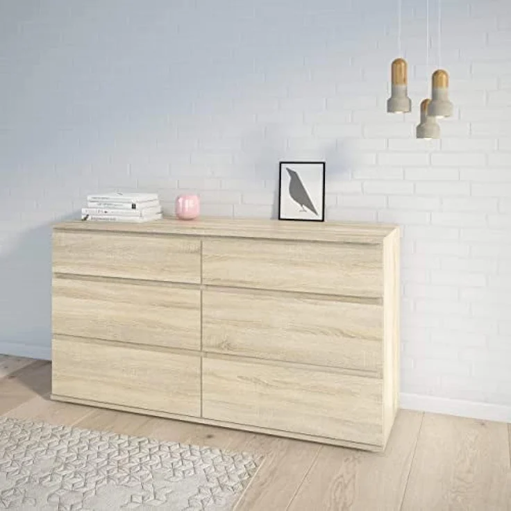 Kommode, Eichenfarbe, 153,4 x 83,7 x 50 cm – Bild 1