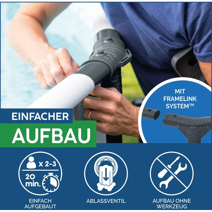Bestway® Steel Pro MAX™ Ersatz Frame Pool ohne Zubehör Ø 396 x 122 cm, lichtgrau, rund – Bild 6