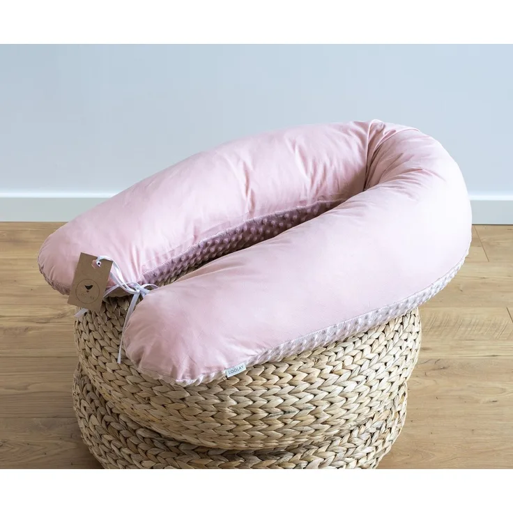 Loolay Stillkissen ROSE Baumwolle/ MINKY Schwangerschaftskissen Stillkissen Frau Kissen, WEICH oder EPS Kügelchen Füllung, 170 oder 190 cm SIZE-Standard, Altrosa Puderrosa Staubrosa Stillkissen + Bezug mit Reißverschluss!, LOOLAY® 100% Europäische Stof...