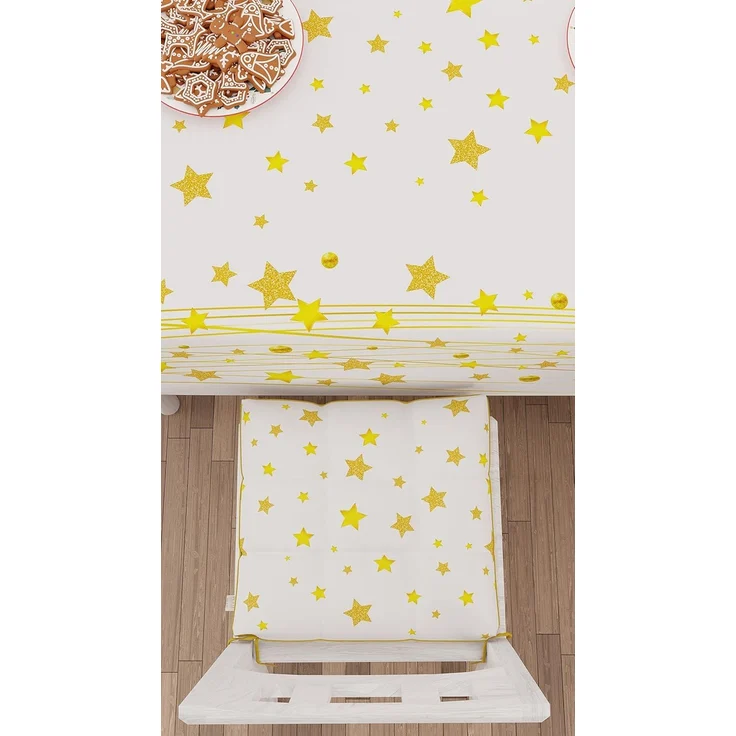 PETTI Artigiani Italiani - Tischdecke für Weihnachten, schmutzabweisend, rechteckig, für Weihnachten, Küche, Design Gold Stars X12, Sitzer (140x240 cm), 100% Made in Italy – Bild 3