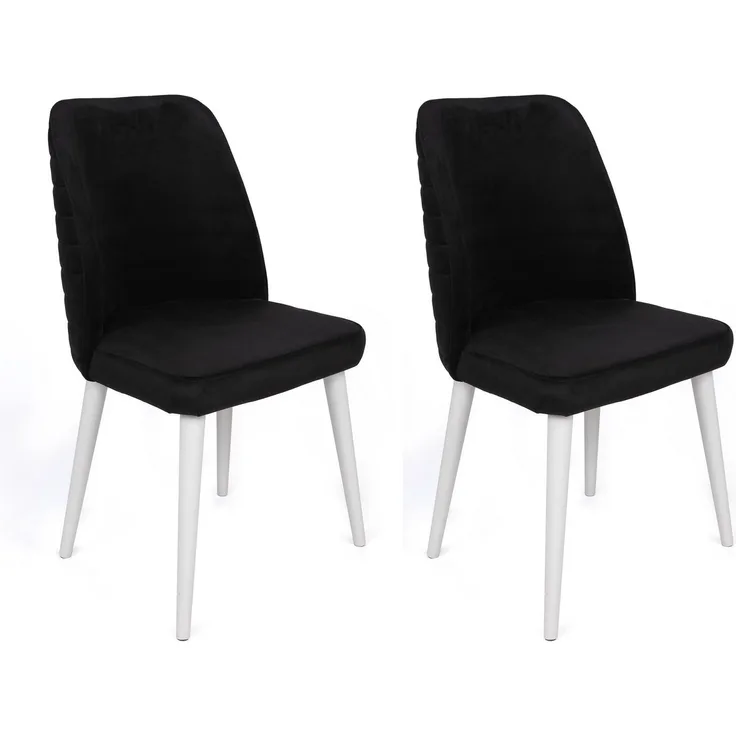 Skye Decor 'Tutku-331 V2' Stuhlset (2-teilig), Schwarz / Weiß, 50 x 90 x 49 cm