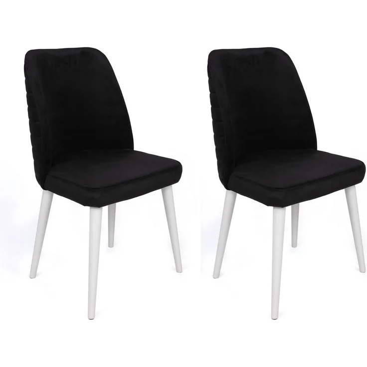Skye Decor 'Tutku-331 V2' Stuhlset (2-teilig), Schwarz / Weiß, 50 x 90 x 49 cm – Bild 1