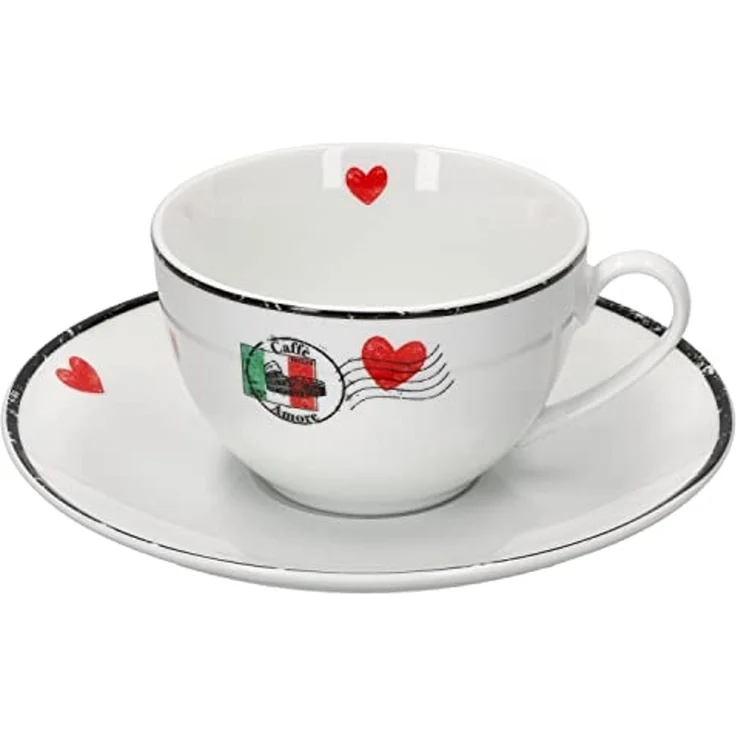 Ritzenhoff & Breker Becher 4tlg Set Caffee Amore Cappuccinotasse + Untertasse 200ml Cafe – Bild 3