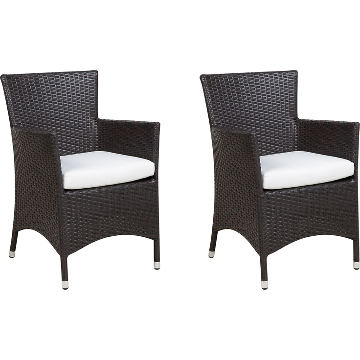 Set mit 2 Stühlen und Sitzkissen ITALY Dunkelbraun