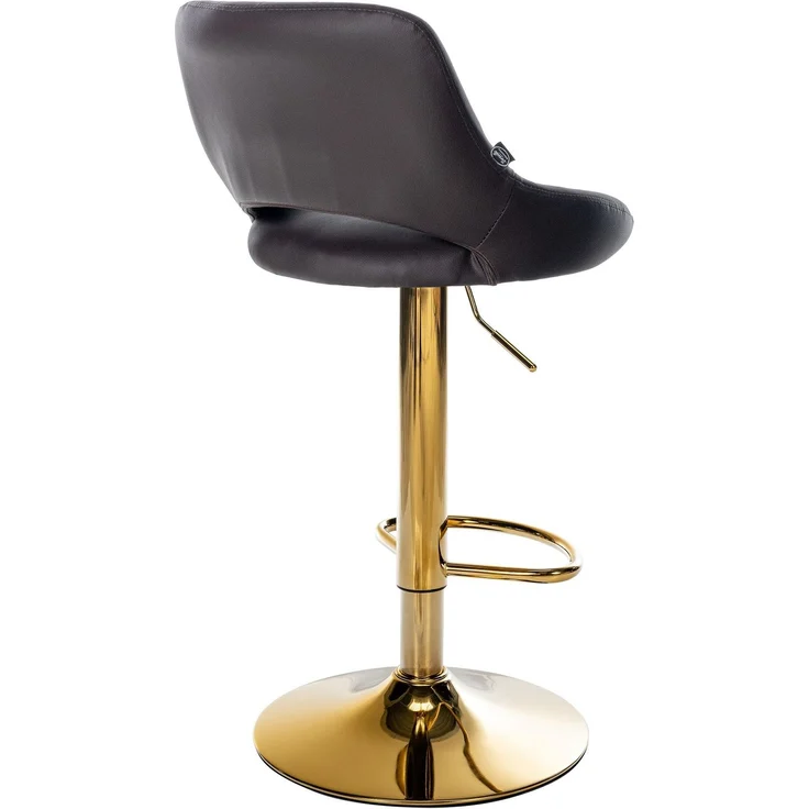 CLP Barhocker Milet Kunstleder höhenverstellbar drehbar mit Rückenlehne,braun gold – Bild 6