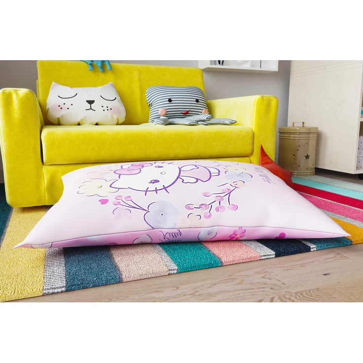 Green Bean® Kinder Sitzsack Hello Kitty 100x135cm mit 270 Liter hochwertiger EPS Perlen Füllung und waschbarem Motiv Wechsel-Bezug aus 100% Baumwoll – Bild 5