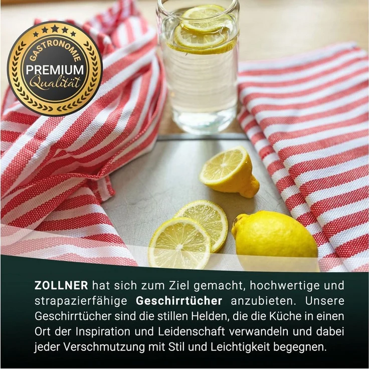 ZOLLNER Geschirrtuch, (Spar-Set, 5-tlg), 50 x 70 cm, 100% Baumwolle, vom Hotelwäschespezialisten – Bild 3