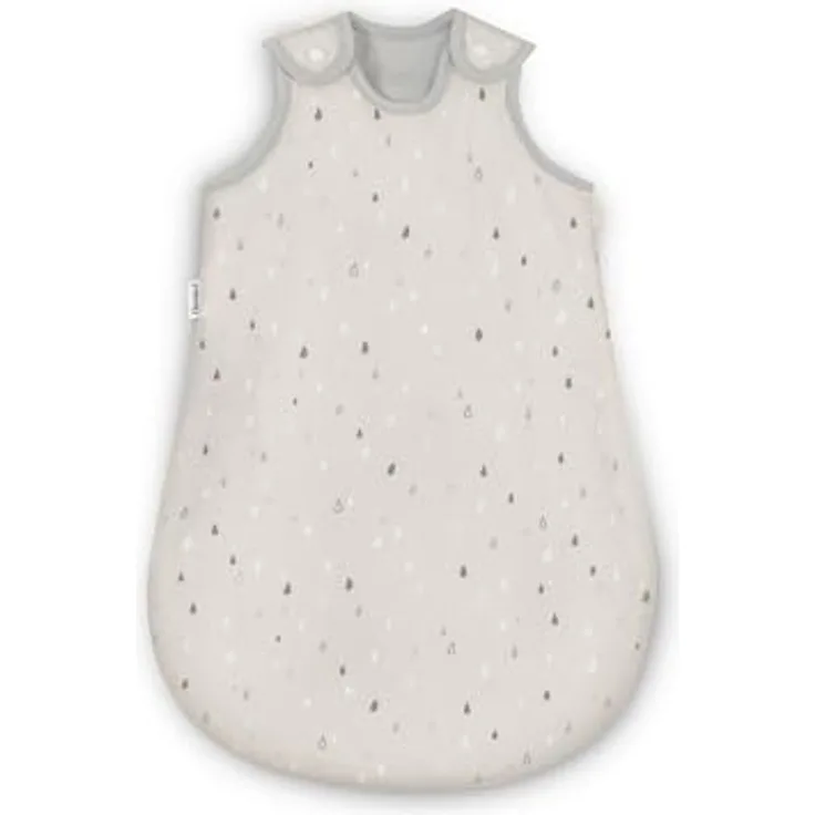 Ehrenkind® Babyschlafsack | Schlafsack Rund 2. 5 TOG | Bio-Baumwolle | Ganzjahres Schlafsack Baby Gr. 62/68 Farbe Natur-Graue Tropfen | Oeko-Tex | Schlafsack winter und Sommer Schlafsack Kinder