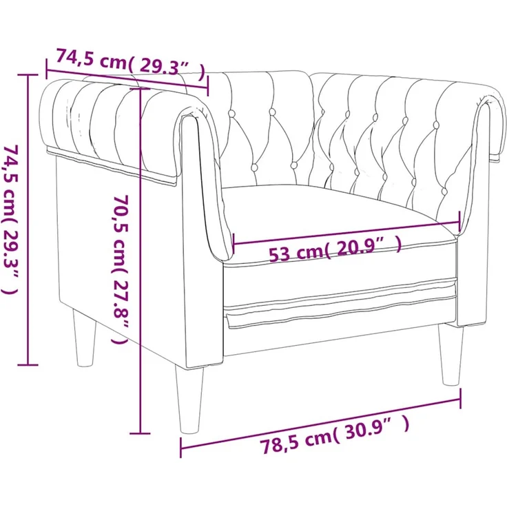 vidaXL Chesterfield-Sessel Taupe Stoff 372543 – Bild 9