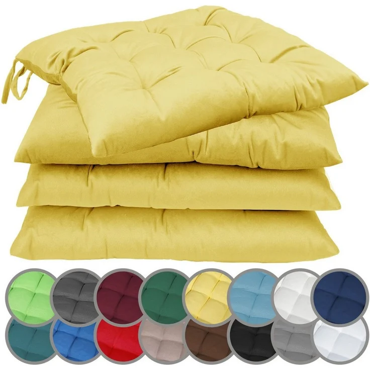 NatureMark Sitzkissen Sitzkissen 40 X 40 CM, Universal Sitzpolster Kissen, schadstoffgeprüft, Gelb – Bild 1