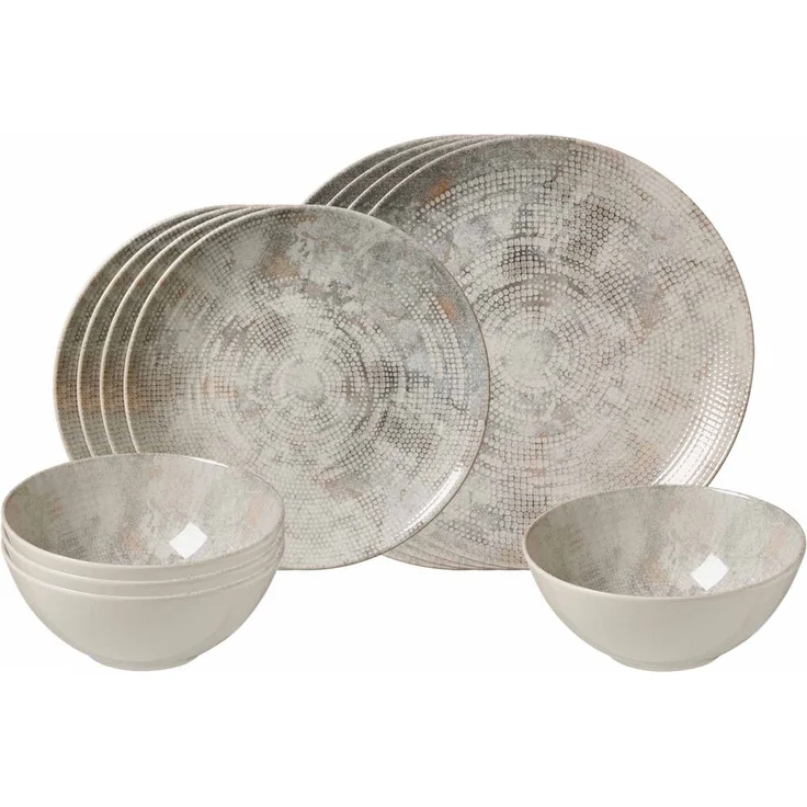 Ritzenhoff & Breker Cecina Basic-Set 12-teilig gemustert - Perle – Bild 1