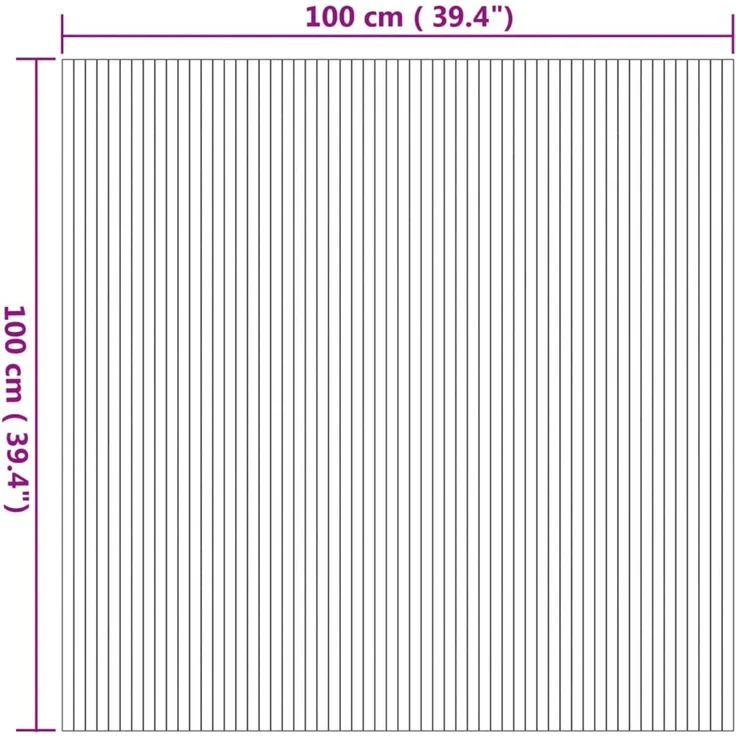 vidaXL Teppich Rechteckig Natur 100x100 cm Bambus 376799 – Bild 8