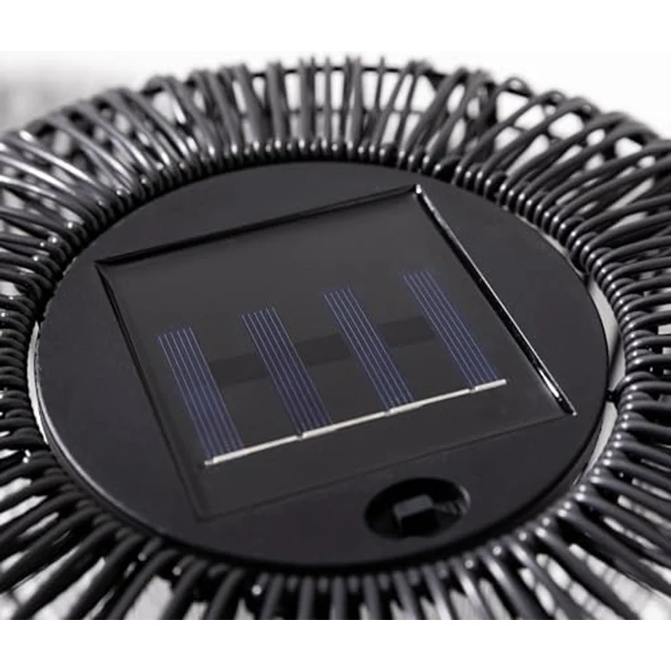 Dehner LED Solarleuchte Solar-Laterne Bari, Ø 30 cm, Kunststoff/Metall, Warmweiß, warmweißes Licht, Schutzart IP44, Farbe anthrazit – Bild 6