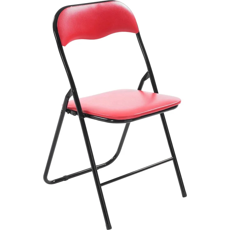 CLP 4er Set Klappstuhl Felix Klappbarer mit Kunstleder PVC Sitz Gepolstert - Farbe:rot/schwarz – Bild 2