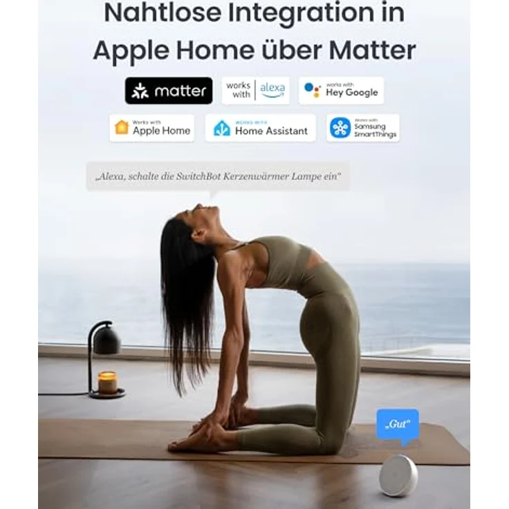 SwitchBot Smart Kerzenwärmer Lampe, Elektrische Duftlampe mit Timer und Dimmer, Matter-kompatibel für Apple Home & Alexa, Schwarz – Bild 4