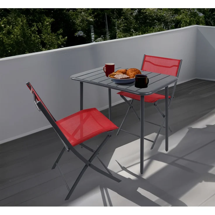 VCM Gartenmöbel-Set Sumila 920514 Rot H. 79 x B. 80 x T. 55 cm – Bild 3