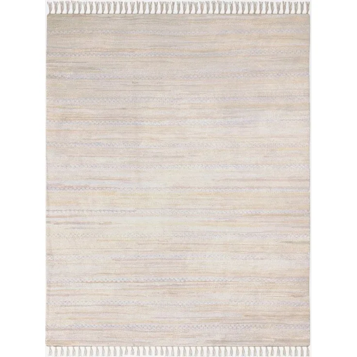 Wohnando Teppich MY-RUG Nandini, Chindi-Teppich 150x80cm, rechteckig, Höhe: 10 mm, aus recycelten Baumwollresten, handgewebt, wendbar, mit Fransen
