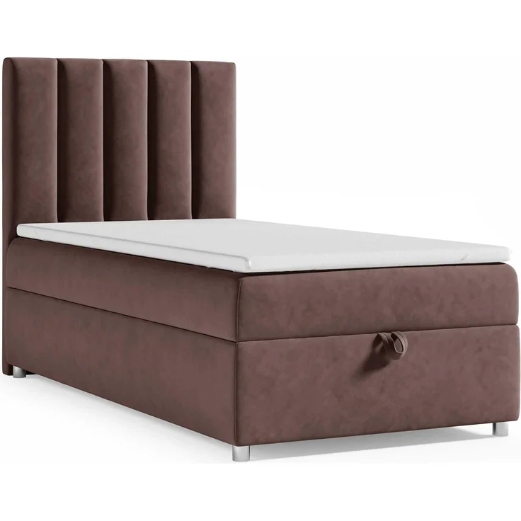 Best for Home Boxspringbett K10 SINGLE mit Bettkasten mit Lieferung, Aufbau & Entsorgung (Braun 90x200) – Bild 1