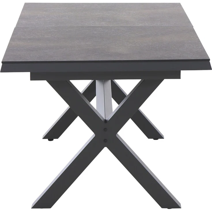 Siena Garden Sincro Ausziehtisch 160/200x90 cm, Aluminium (matt anthrazit) & HPL Titan – Bild 5