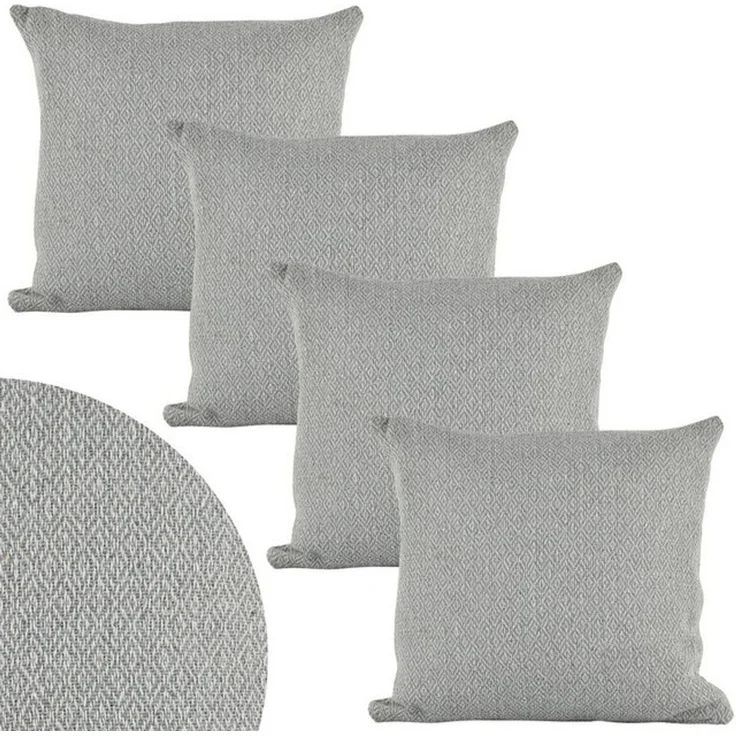 Marrakesch Orient & Mediterran Interior Zierkissen 4er Set Kissenbezüge Calix Grau 40cm aus Baumwolle, Boho Handarbeit, (4 St) – Bild 4