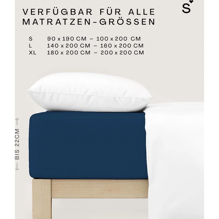 Schlafgut Mako Jersey Spannbetttuch Spannbettlaken 140x200 160x200 – Bild 2