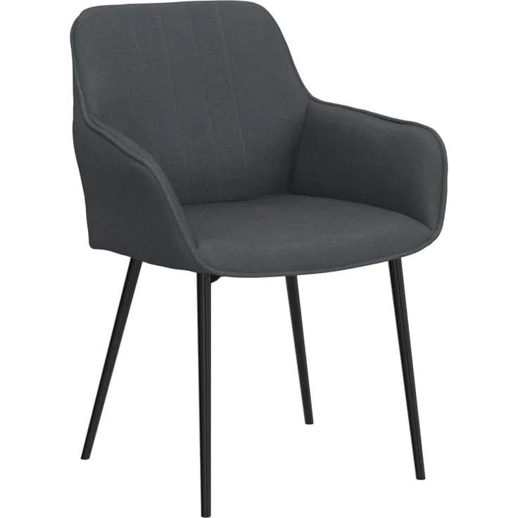 HOMCOM Esszimmerstuhl Küchenstuhl mit Rückenlehne, Polsterstuhl mit Leinenoptik (Wohnzimmerstuhl, 2 St), Dunkelgrau 59,5 x56,5 x 81 cm – Bild 5