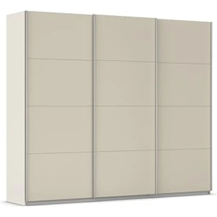 Rauch Möbel Kulmbach, Kleiderschrank mit Schwebetüren für Schlafzimmer, Kinderzimmer, Garderobe, Flur, 3-türig, mit Soft-Close-Funktion, Zubehör Premium, Farbe Beige, Breite 271 cm – Bild 1